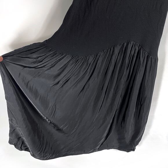 Sandro Olane Black Tank Dress Cutout Shoulder Midi Sleeveless Sz 38 EU / US 6 - Picture 9 of 14